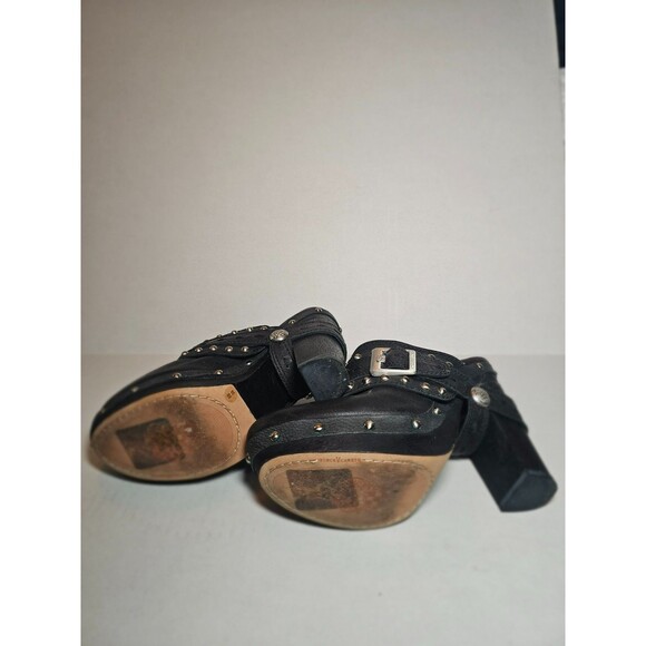 Vince Camuto Women's Christie Studded Black Leather Mules 7.5 Goth Witchy - Picture 10 of 10